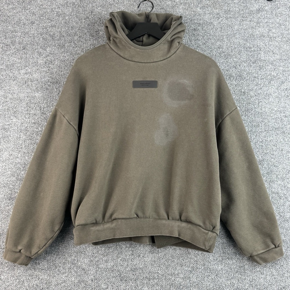 Essentials Fear Of God Hoodie Sweater Mens M Brown Fleece FOG Pullover Heavy - Picture 1 of 11